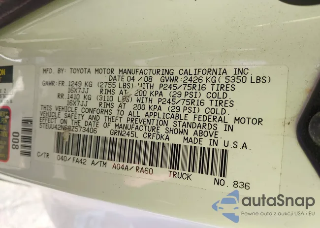 5TEUU42N68Z573406: 43494558