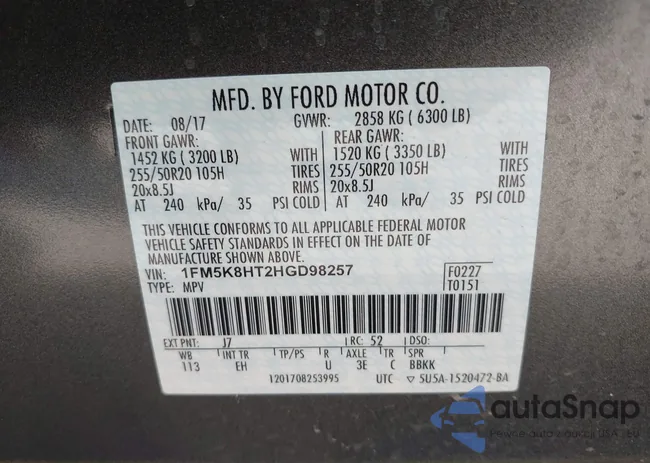 1FM5K8HT2HGD98257: 43494658