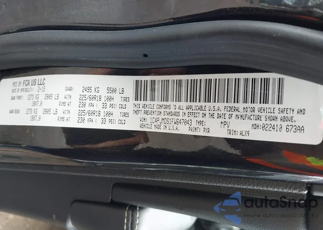 1C4PJMDS1FW647043: 43494723