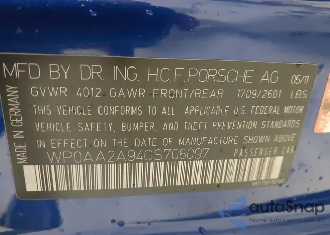 WP0AA2A94CS706097: 43494731