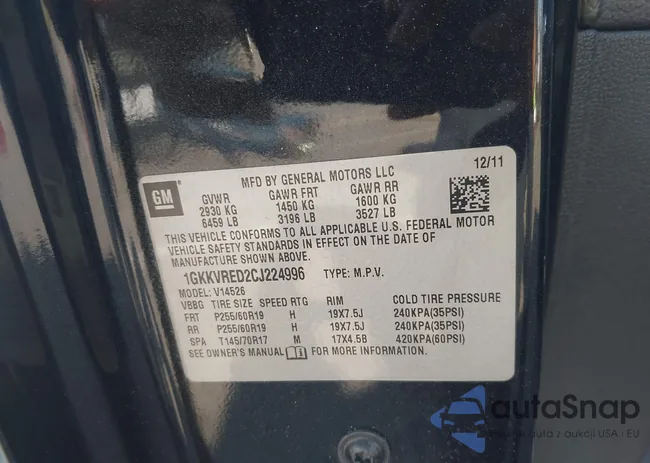 1GKKVRED2CJ224996: 43494792