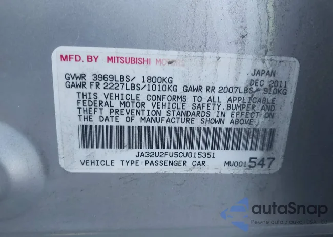 JA32U2FU5CU015351: 43494841