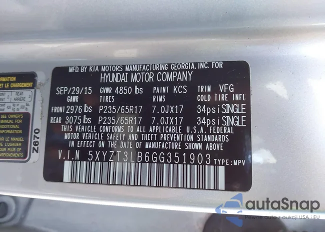 5XYZT3LB6GG351903: 43494922