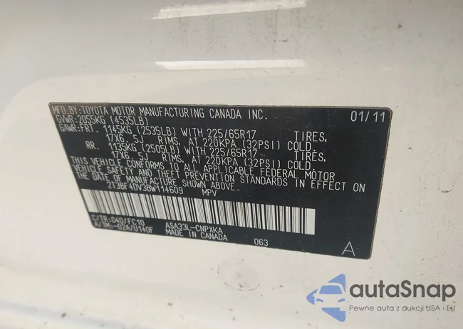 2T3BF4DV3BW114609: 43494974