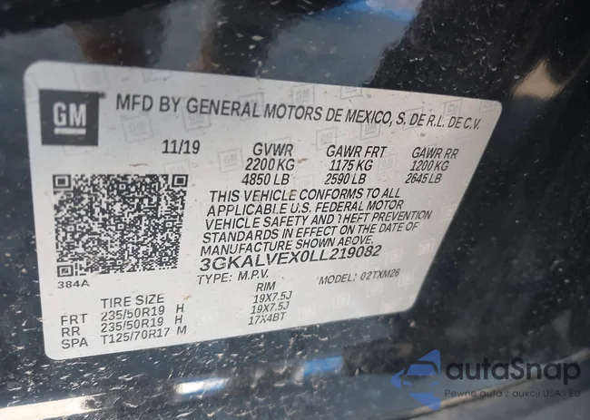 3GKALVEX0LL219082: 43495023