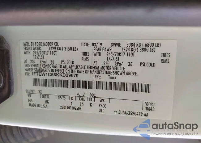 1FTEW1C56KKD29679: 43495036