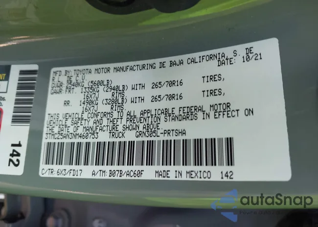 3TMCZ5AN3NM460753: 43494048