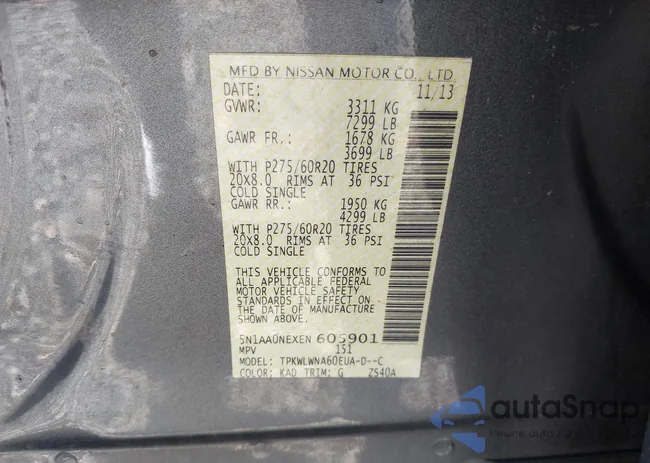 5N1AA0NEXEN605901: 43494068