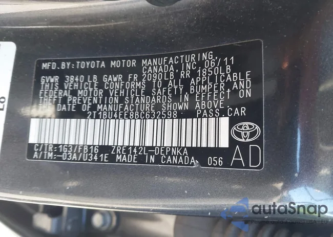 2T1BU4EE8BC632598: 43494185