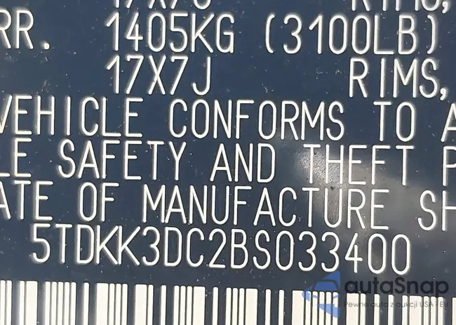 5TDKK3DC2BS033400: 43494251