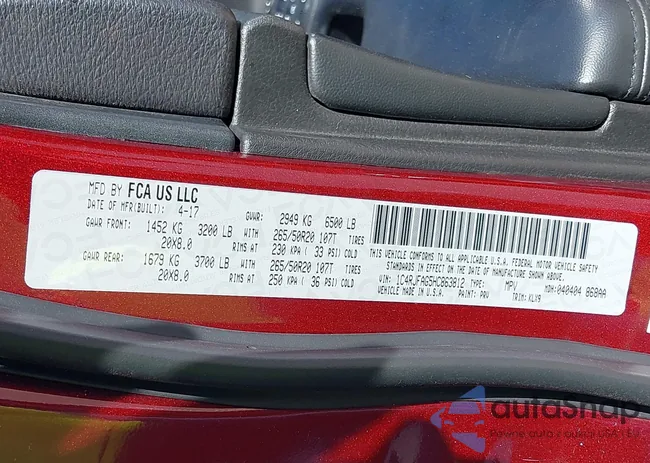 1C4RJFAG5HC863812: 43494260