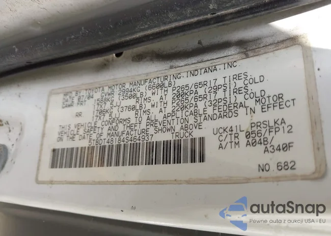 5TBDT48184S464937: 43494318