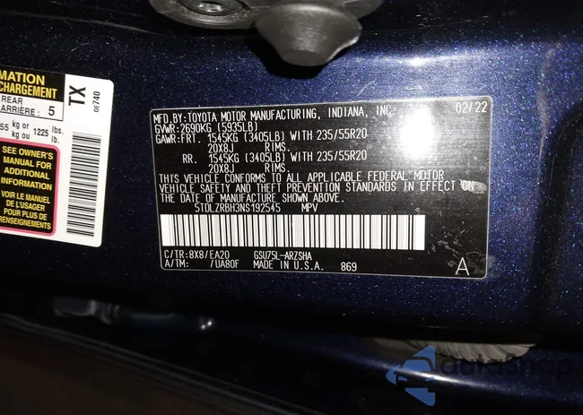 5TDLZRBH3NS192545: 43495473