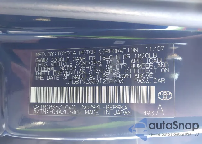 JTDBT923881228703: 43495500