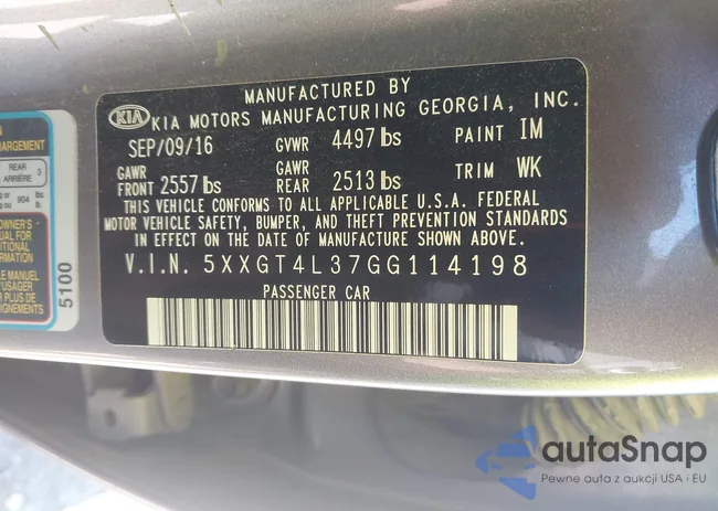 5XXGT4L37GG114198: 43495555