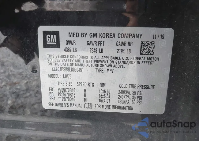 KL7CJPSB8LB059451: 43495624