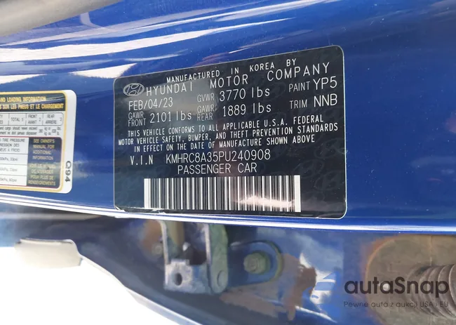 KMHRC8A35PU240908: 43495640