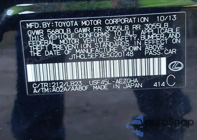 JTHCL5EFXE5020148: 43495670