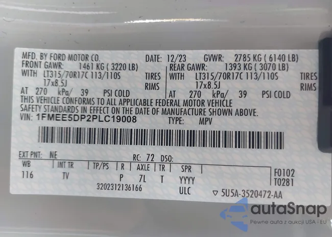 1FMEE5DP2PLC19008: 43495733