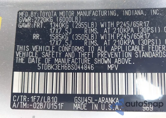 5TDBK3EH6BS044846: 43495735