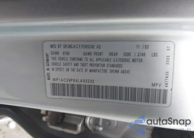 WP1AC29P84LA93232: 43495835