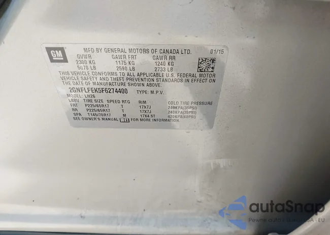 2GNFLFEK5F6274400: 43495892