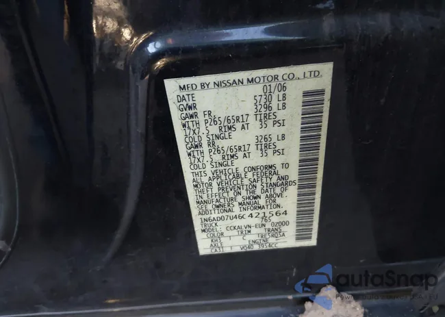 1N6AD07U46C421564: 43495897