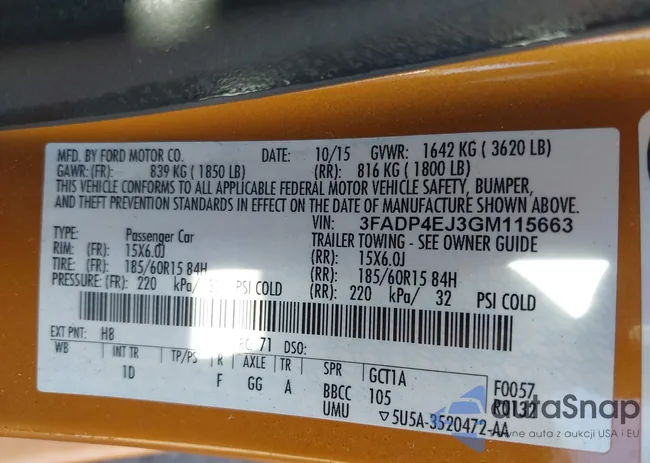 3FADP4EJ3GM115663: 43495989