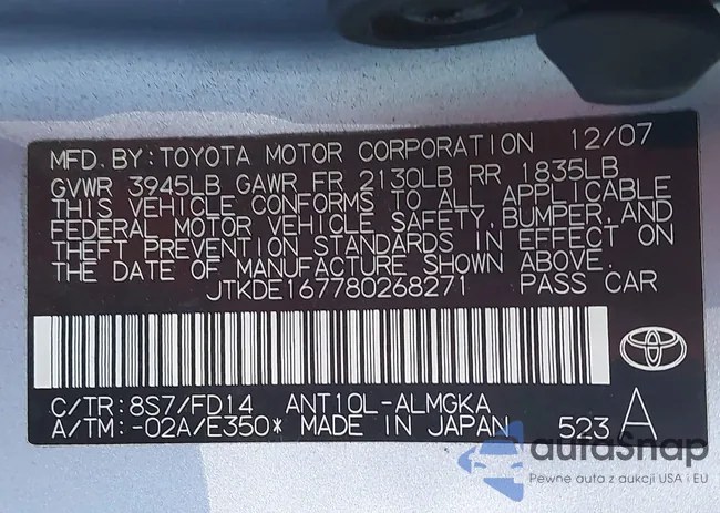 JTKDE167780268271: 43495991