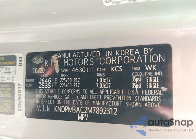 KNDPM3AC2M7892312: 43495102