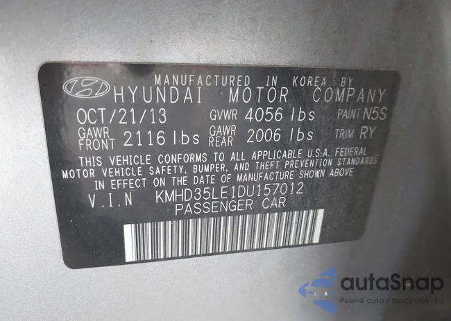 KMHD35LE1DU157012: 43495108