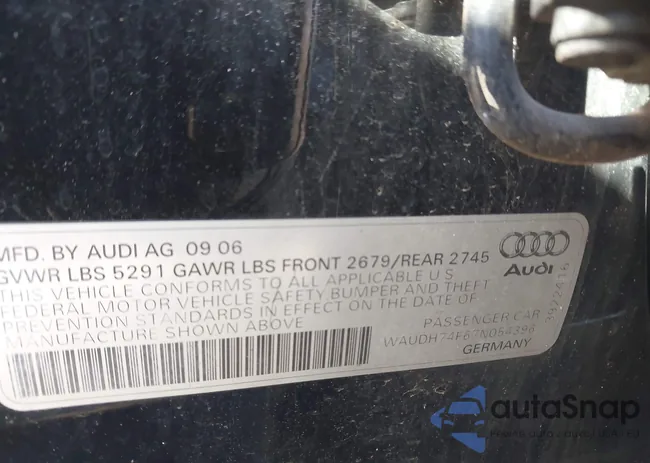 WAUDH74F67N054396: 43495151