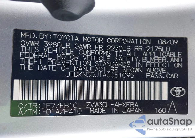 JTDKN3DU1A0051095: 43495232