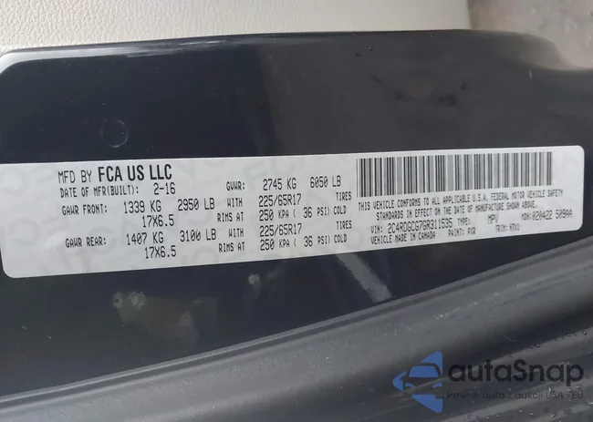 2C4RDGCG7GR311535: 43495231