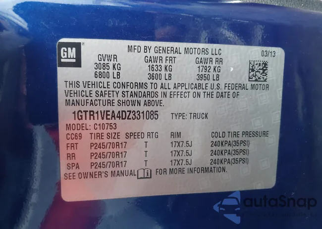 1GTR1VEA4DZ331085: 43495239