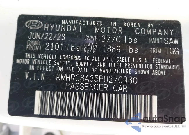 KMHRC8A35PU270930: 43495323
