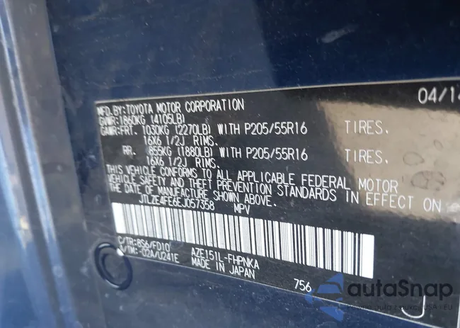 JTLZE4FE6EJ057358: 43495395