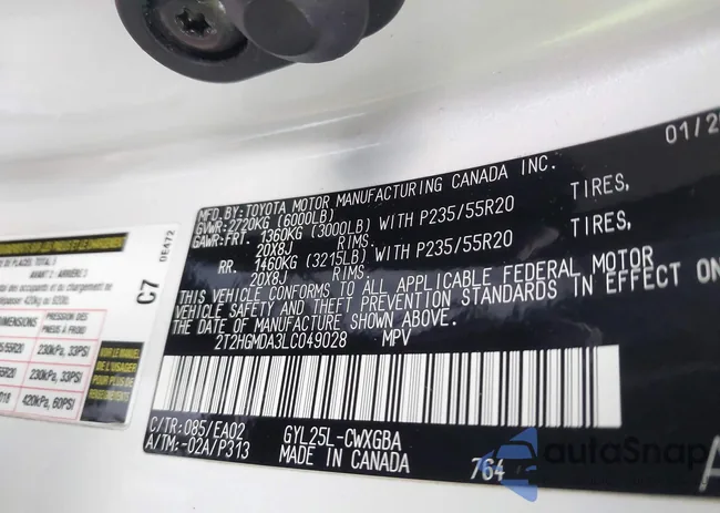 2T2HGMDA3LC049028: 43496451