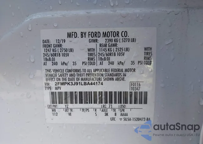 2FMPK3J91LBA44174: 43496463