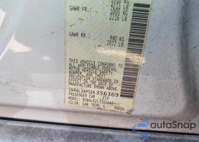 1N4AL3AP5EN356369: 43496468