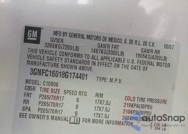 3GNFC16018G174401: 43496568