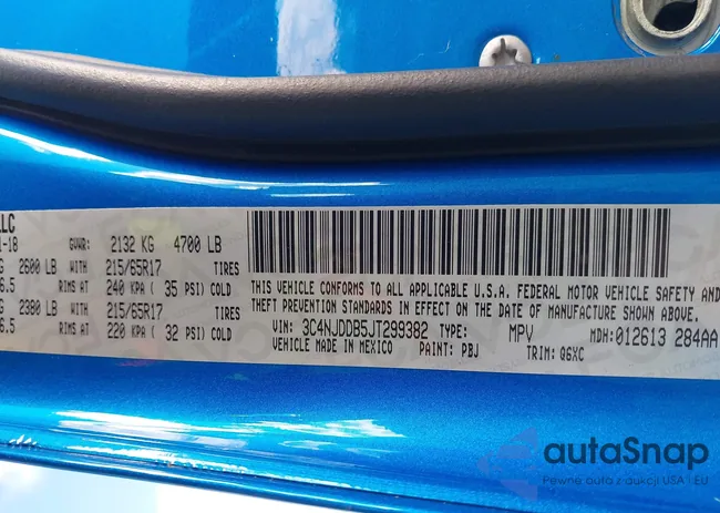 3C4NJDDB5JT299382: 43496592