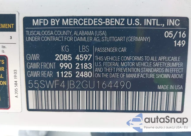 55SWF4JB2GU164490: 43496710