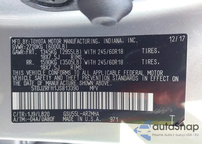 5TDJZRFH1JS813390: 43496798