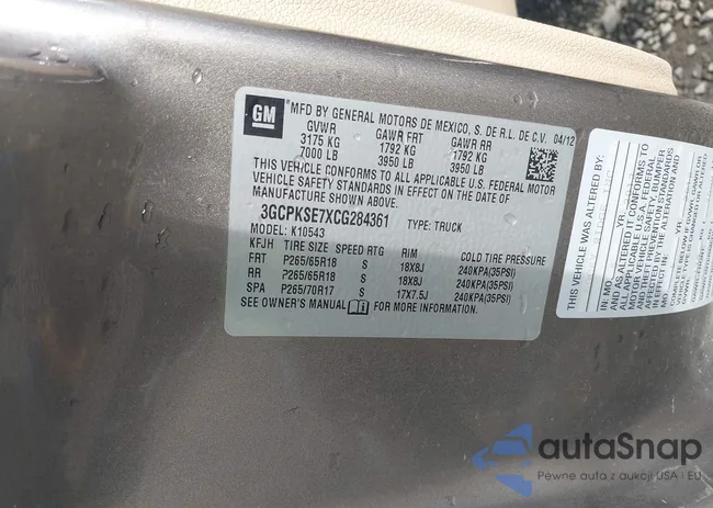 3GCPKSE7XCG284361: 43496818