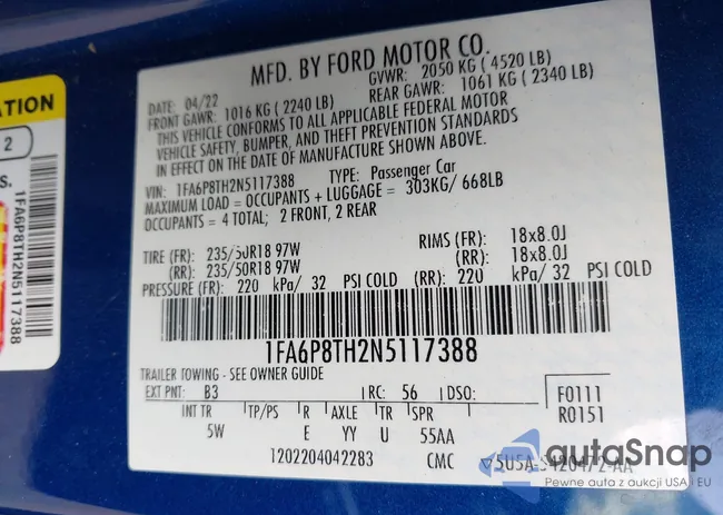 1FA6P8TH2N5117388: 43496857