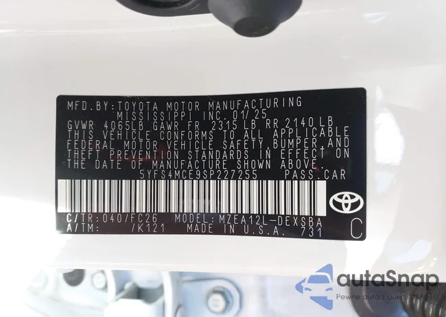 5YFS4MCE9SP227255: 43496062