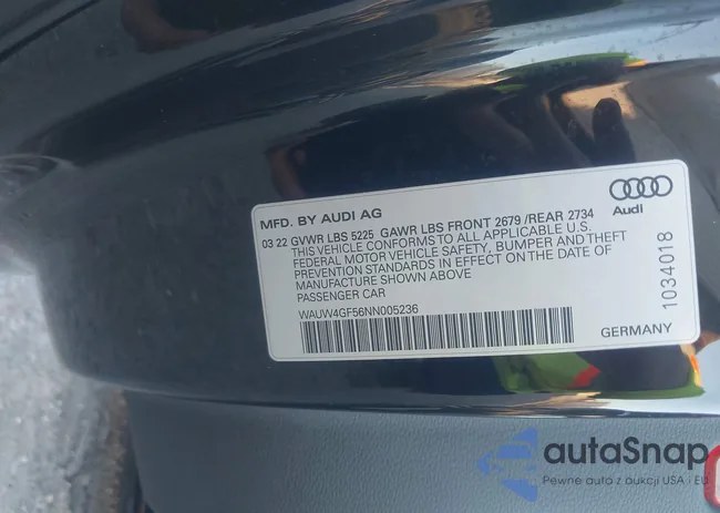 WAUW4GF56NN005236: 43496105