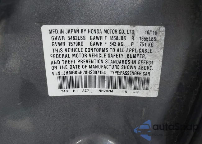 JHMGK5H78HS007154: 43496173