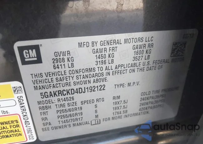 5GAKRCKD4DJ192122: 43496241